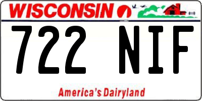 WI license plate 722NIF