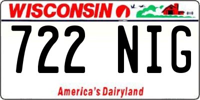 WI license plate 722NIG