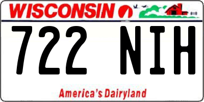 WI license plate 722NIH