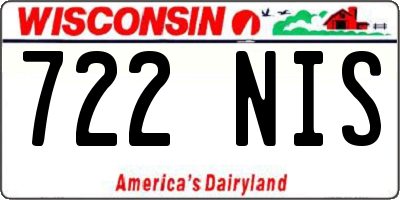 WI license plate 722NIS