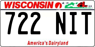 WI license plate 722NIT