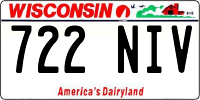 WI license plate 722NIV