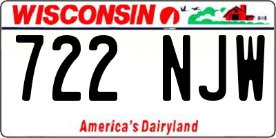 WI license plate 722NJW