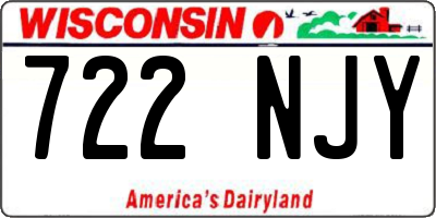 WI license plate 722NJY