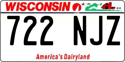 WI license plate 722NJZ