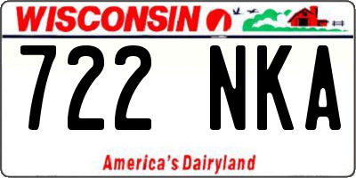 WI license plate 722NKA