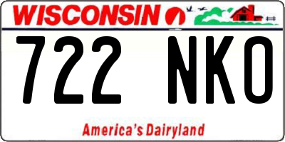 WI license plate 722NKO