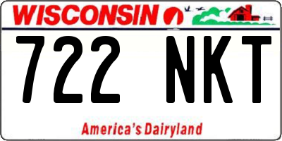 WI license plate 722NKT