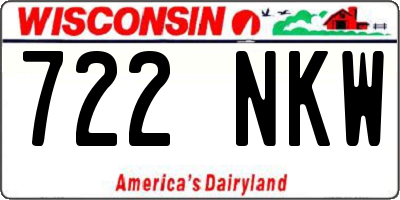 WI license plate 722NKW