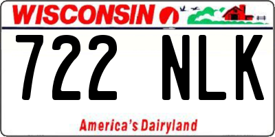 WI license plate 722NLK