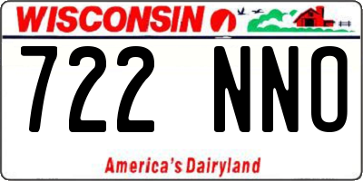 WI license plate 722NNO