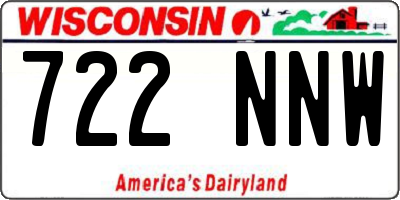 WI license plate 722NNW