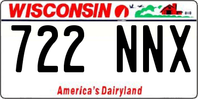 WI license plate 722NNX