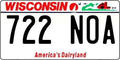 WI license plate 722NOA