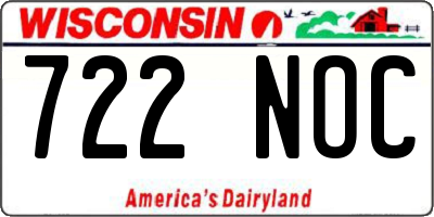WI license plate 722NOC