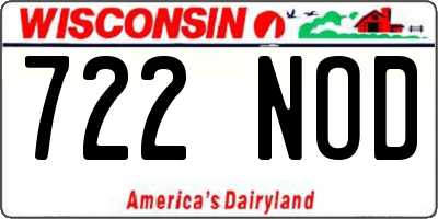 WI license plate 722NOD