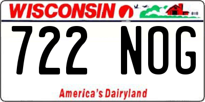 WI license plate 722NOG