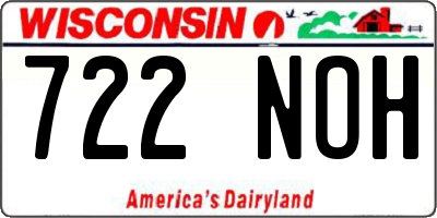 WI license plate 722NOH