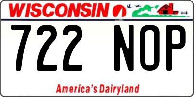 WI license plate 722NOP