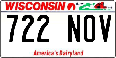 WI license plate 722NOV