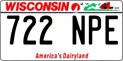 WI license plate 722NPE
