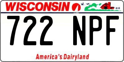 WI license plate 722NPF