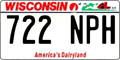 WI license plate 722NPH