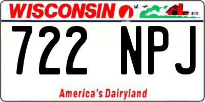 WI license plate 722NPJ