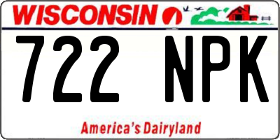 WI license plate 722NPK