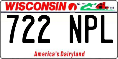 WI license plate 722NPL