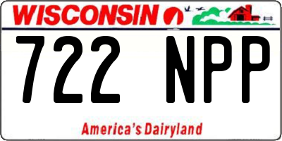 WI license plate 722NPP