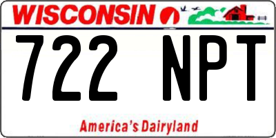 WI license plate 722NPT
