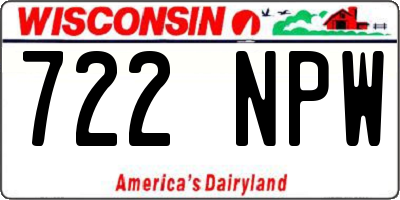 WI license plate 722NPW