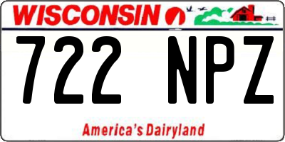 WI license plate 722NPZ