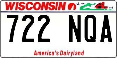 WI license plate 722NQA