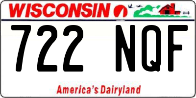 WI license plate 722NQF