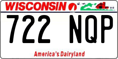 WI license plate 722NQP