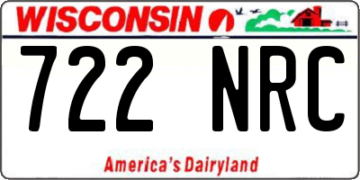 WI license plate 722NRC