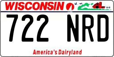 WI license plate 722NRD