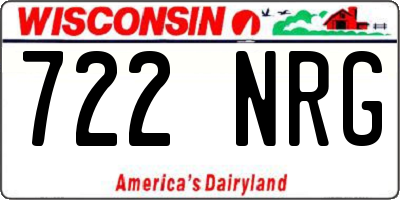 WI license plate 722NRG