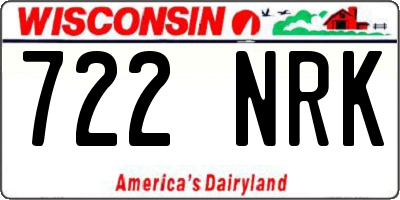 WI license plate 722NRK