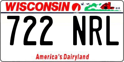 WI license plate 722NRL
