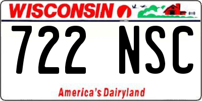WI license plate 722NSC