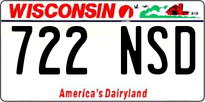 WI license plate 722NSD