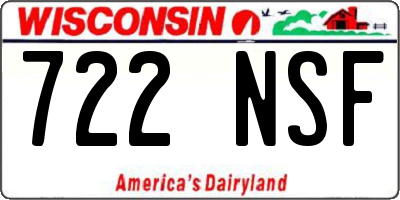 WI license plate 722NSF