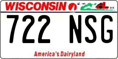 WI license plate 722NSG