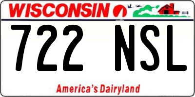 WI license plate 722NSL