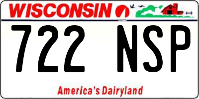 WI license plate 722NSP