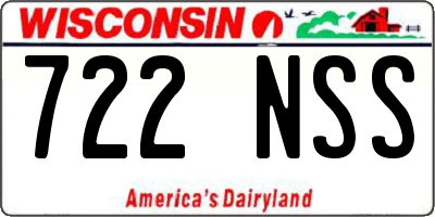 WI license plate 722NSS