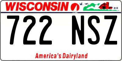WI license plate 722NSZ